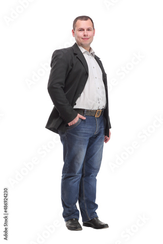 Full length portrait of confident mature businessman in formals