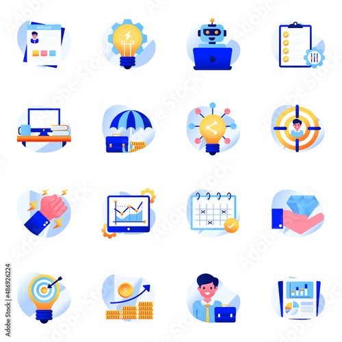 Pack of Business Flat Icons