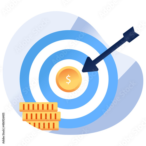 Financial goal icon in trendy design

