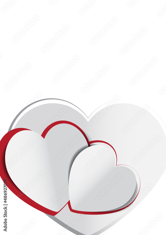 Valentine's day concept background, paper hearts. Vector. Cute love sale banner or greeting card Valentine's day concept background, paper hearts. Vector. Cute love sale banner or greeting card