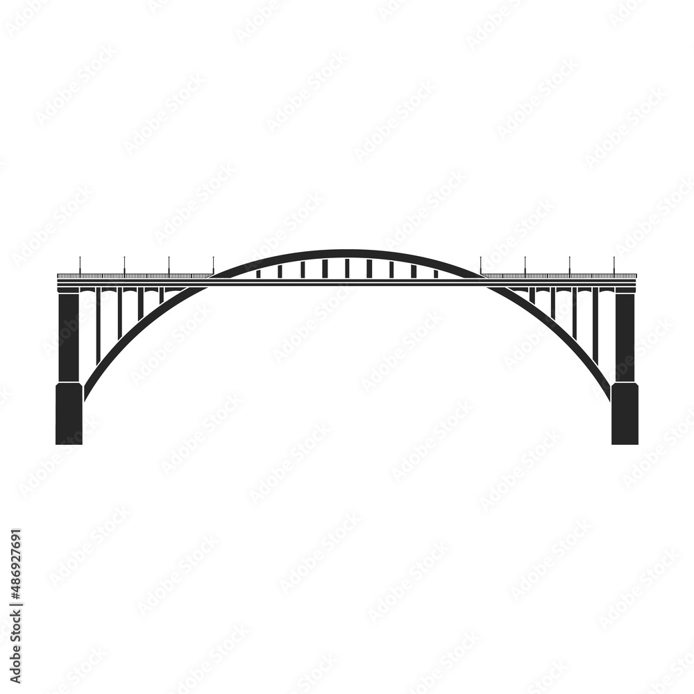 Obraz premium Bridge vector icon.Black vector icon isolated on white background bridge.