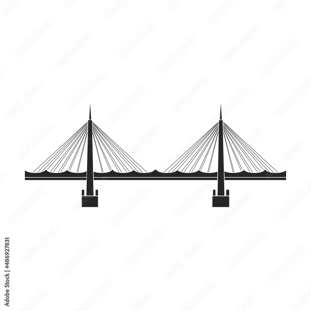 Fototapeta premium Bridge vector icon.Black vector icon isolated on white background bridge.
