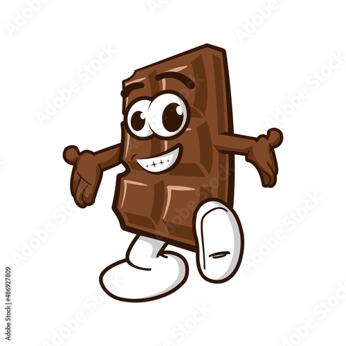 cheerful mascot of chocolate bar illustration vector