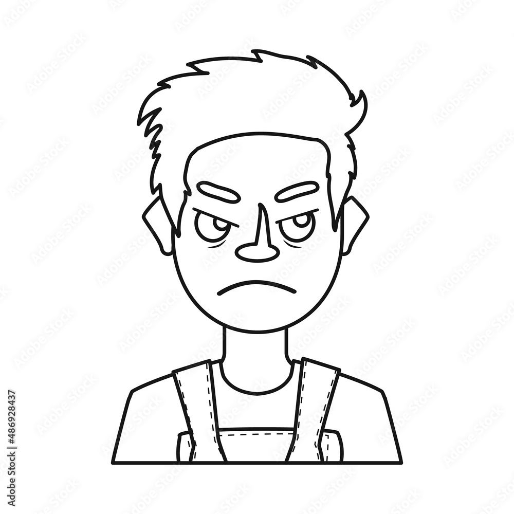 Vector illustration of guy and emotion sign. Set of guy and features stock symbol for web. Vector illustration of guy and emotion sign. Set of guy and features stock symbol for web.