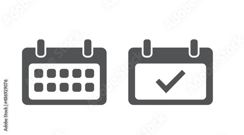 Calendar ion Set. Vector isolated editable black and white illustration set of calendars