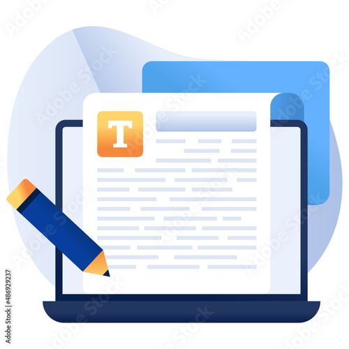 A unique design icon of online content writing

