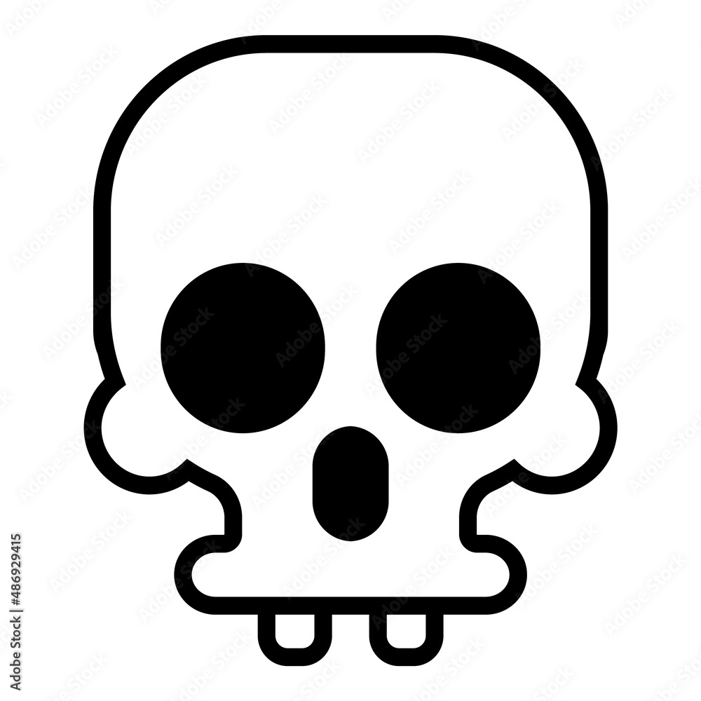 Skull Flat Icon Isolated On White Background Skull Flat Icon Isolated On White Background