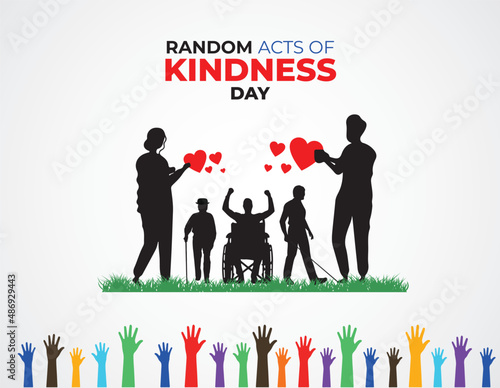 Random acts of kindness day. Template for background, banner, card, poster. vector illustration.