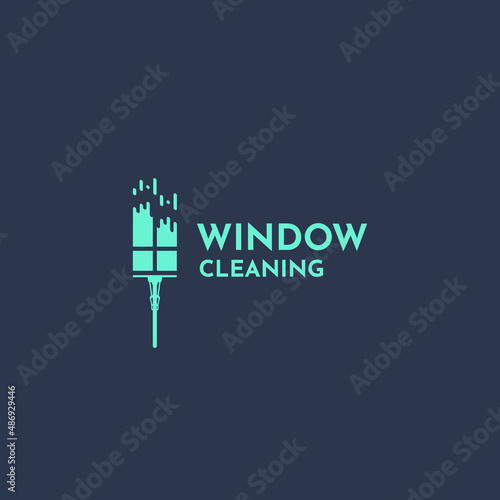 Window cleaning logo vector design template