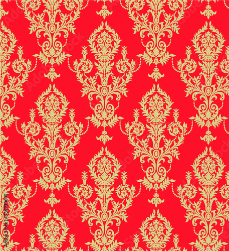 Vector Seamless Holiday Pattern .Seamless pattern with damask ornament. Vector vintage floral seamless pattern element.