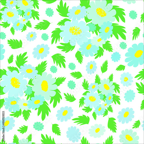 chamomile glade pattern White background