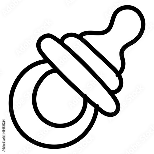 baby rubber dummy icon, vector of pacifier