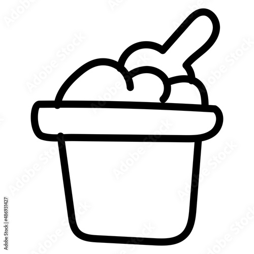 Sand pail icon in unique design