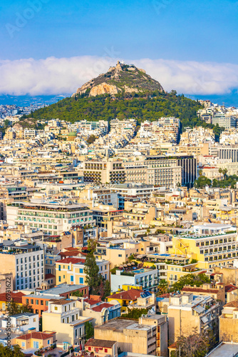 Likavittou Lykabettus and Holy Church of Saint Isidore Athens Greece. photo