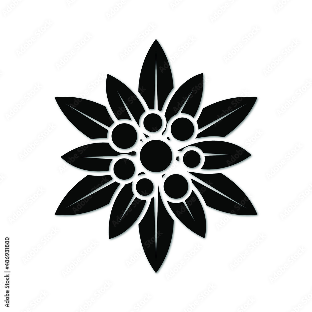 Edelweiss icon. Isolated edelweiss sign. vector illustration