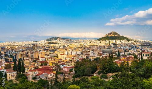 Likavittou Lykabettus and Holy Church of Saint Isidore Athens Greece.