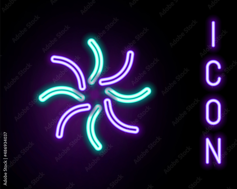 Obraz premium Glowing neon line Black hole icon isolated on black background. Space hole. Collapsar. Colorful outline concept. Vector