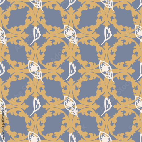 French fleur de lis royal lily seamless pattern. Farmhouse cottage background. Lilies lys flower flourish motif allover rustic damask.