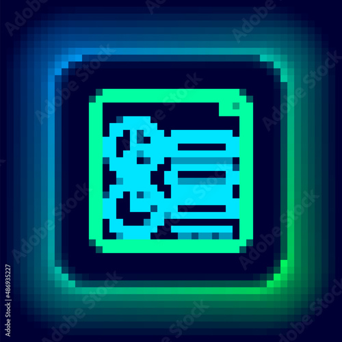 Glowing neon line Computer api interface icon isolated on black background. Application programming interface API technology. Software integration. Colorful outline concept. Vector