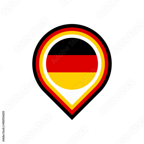 germany flag map pin icon. vector illustration isolated on white background