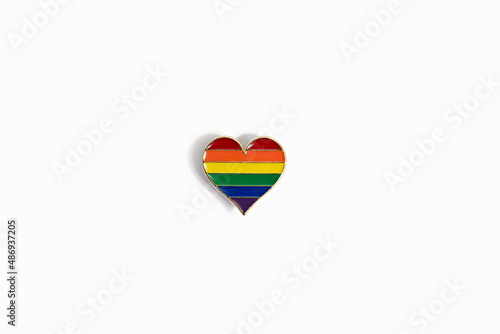 Free Download Rainbow heart with shadow on a white background. The concept of lgbt and gender minorities. - GFXLoad