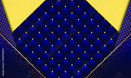 Blue and gold luxury background. Vector illustration.