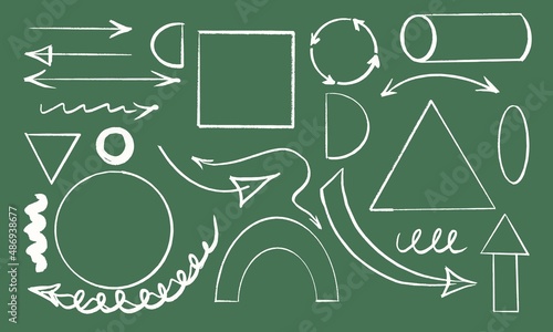 A set of various geometric shapes. Flat design, vector illustration.