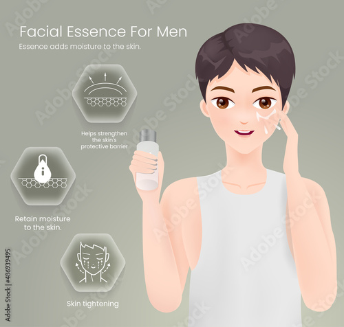 Essence adds moisture to the skin for men
