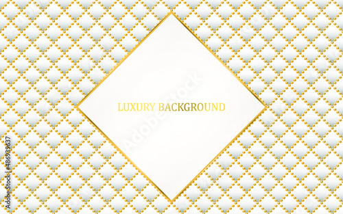 White and gold luxury background. Vector illustration.
