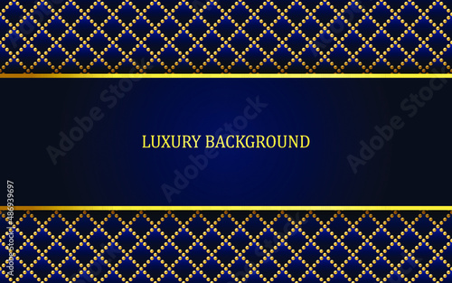 Blue and gold luxury background. Vector illustration.