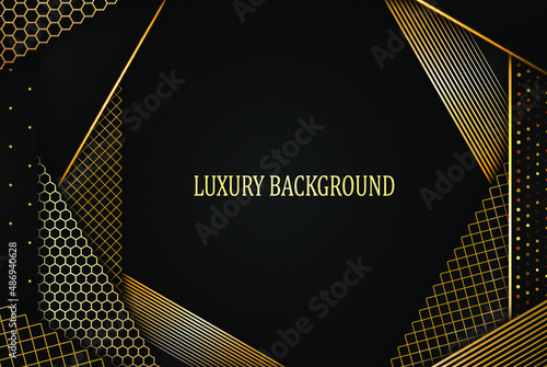 Black and gold luxury background. Vector illustration.