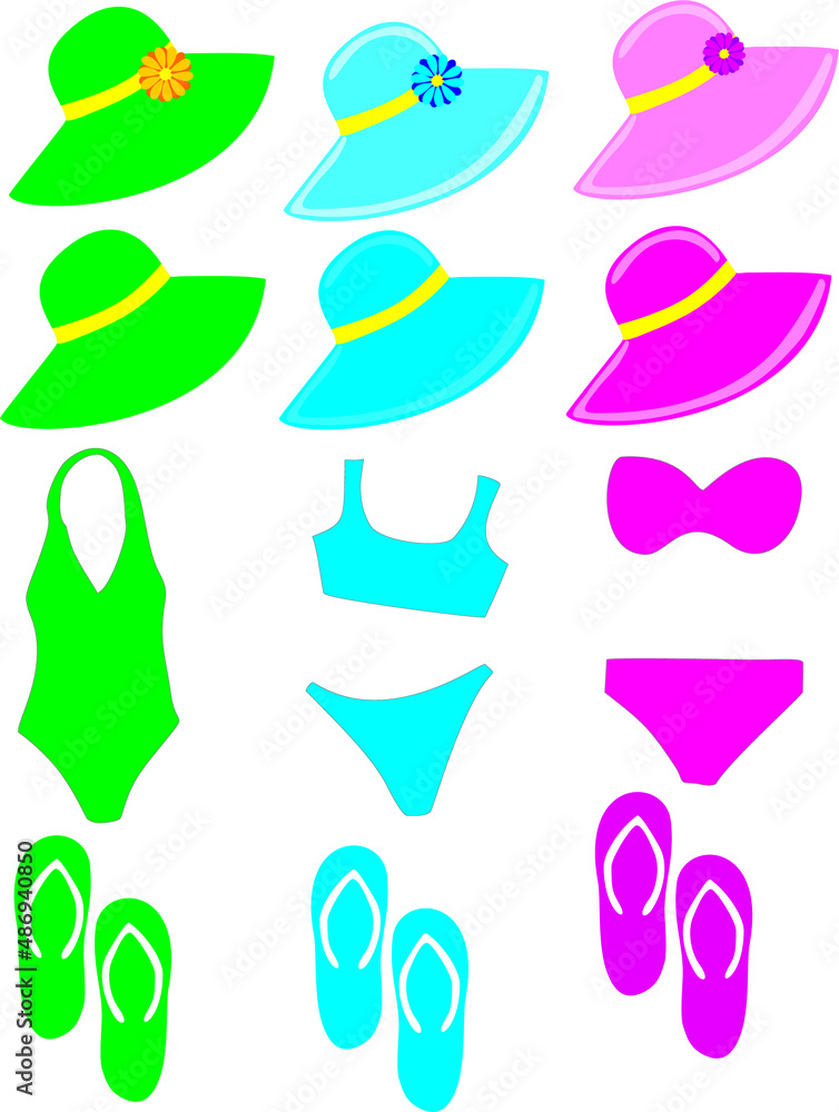 collection of beachwear