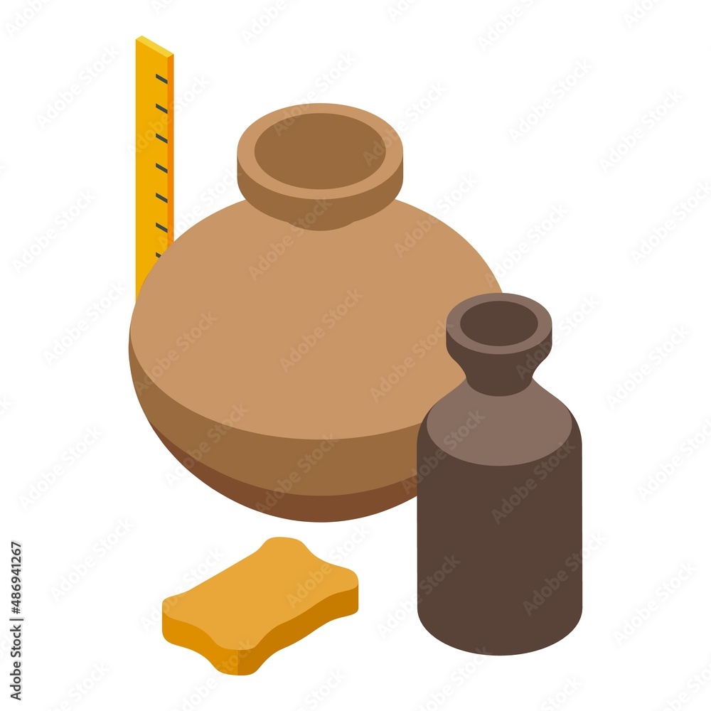 Pottery free course icon isometric vector. Online education. Learn school