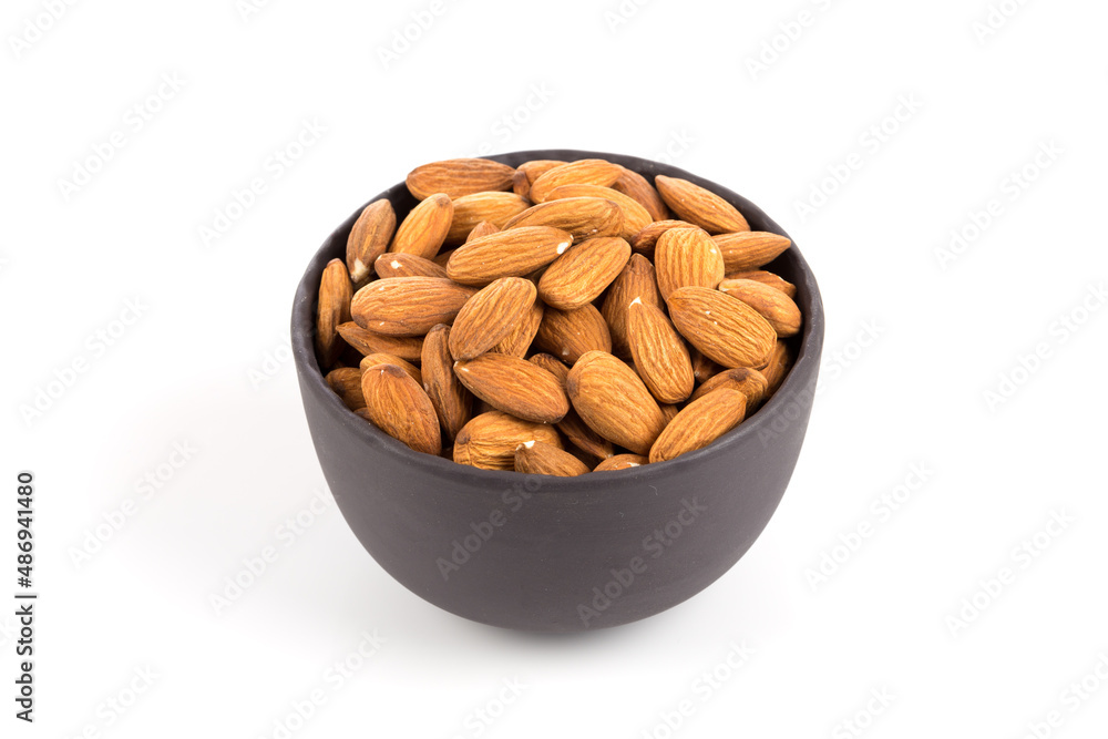 Almonds on a white background Almonds on a white background