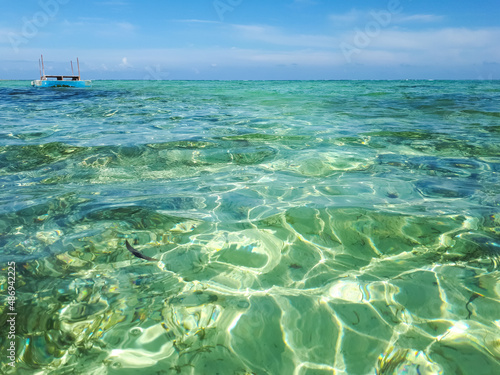 Crystal clear sea waters in Tulum, Mexico