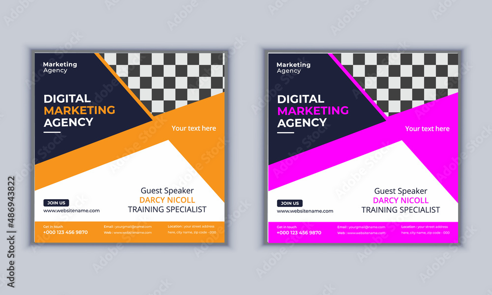 Social Media Post Banner Design Modern Banner Design Layout Template