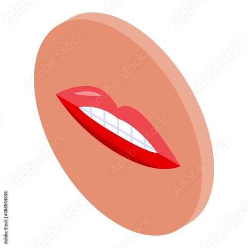 Exercise articulation icon isometric vector. Mouth speech. Sound pronunciation