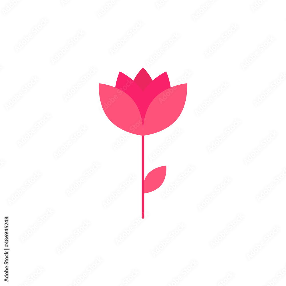 flat icon on white background tulip blooms . 8 March . Women's spring day	
