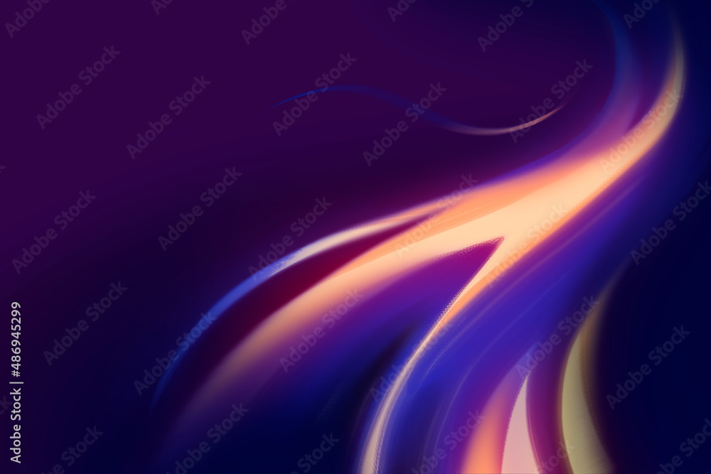 Background with bright neon wave element on dark Background with bright neon wave element on dark