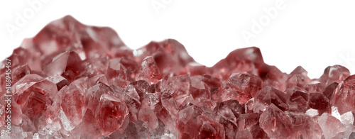 ruby with red large crystals on white