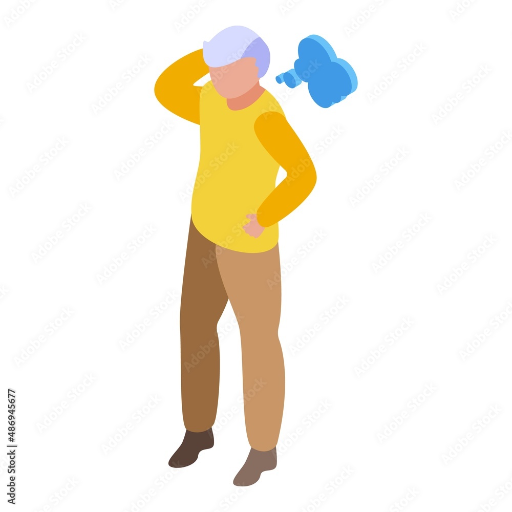 Alzheimer memory icon isometric vector. Brain dementia. Positive disease Alzheimer memory icon isometric vector. Brain dementia. Positive disease