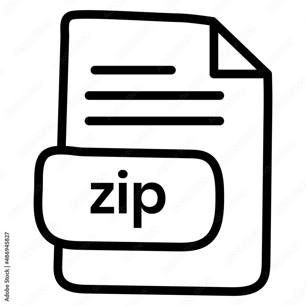 An outline design icon of file

