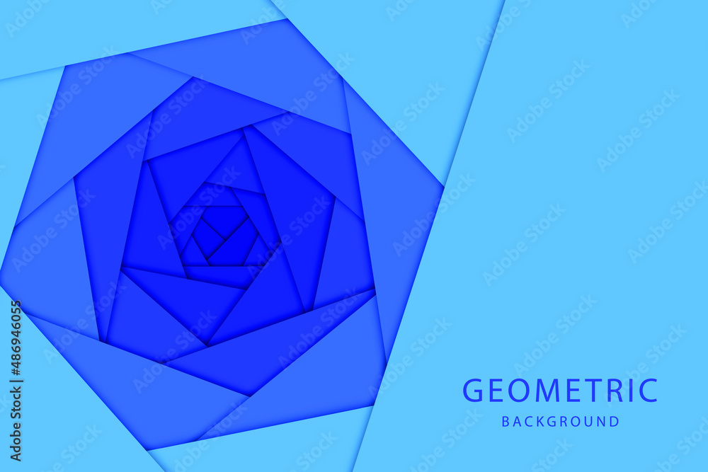 Fototapeta premium Blue geometric background. Vector illustration.