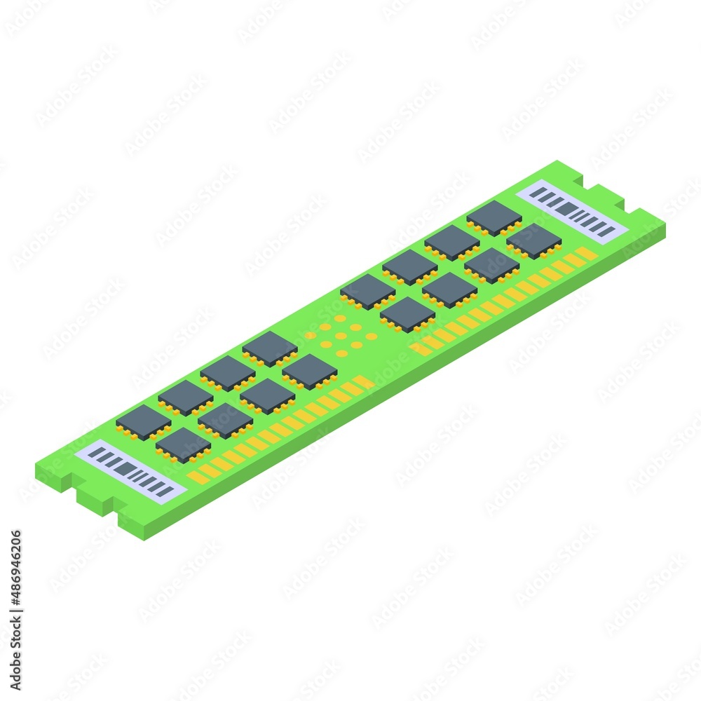 Ram memory icon isometric vector. Computer chip. Ddr card Ram memory icon isometric vector. Computer chip. Ddr card