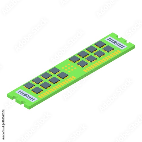 Ram memory icon isometric vector. Computer chip. Ddr card