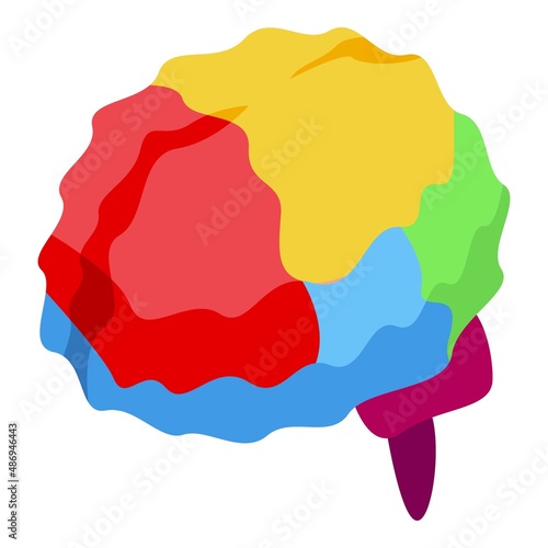 Brain memory icon isometric vector. Old disease. Long life