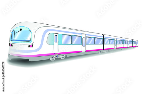 Modern fast speed train, Stock vector design. EPS 10. travel illustration of electric transport ,white background, can be used as poster, background, title picture