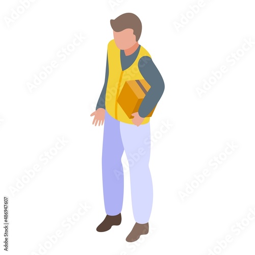 Parcel courier icon isometric vector. Delivery free. Service express