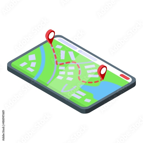 Delivery online route icon isometric vector. Fast speed. Cargo order