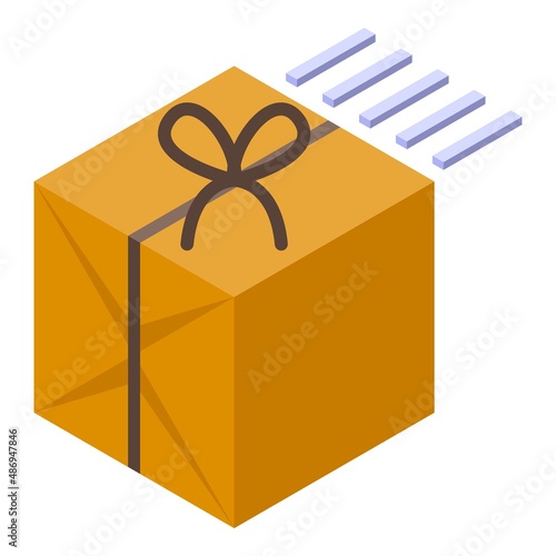 Fast parcel delivery icon isometric vector. Free shipping. Quick order